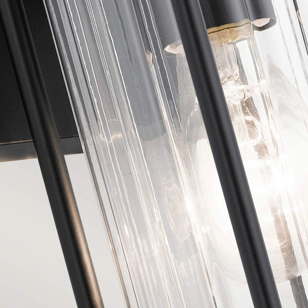 Applique da parete esterna nera IP44 E27 40W Barras Kichler