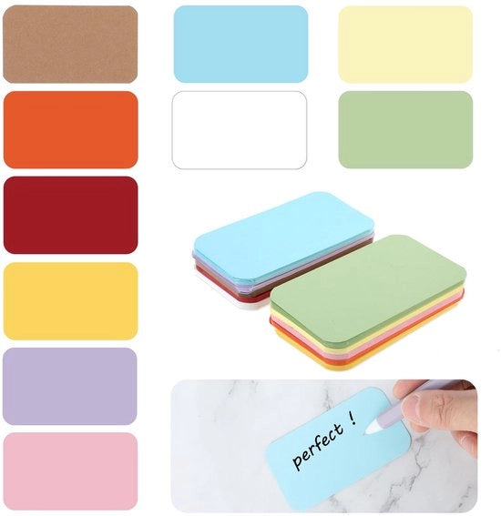 Cartoline di Notizia Miniature - 10 Colori - Etichette di Regalo - Doppio Faccia - Ideali per Scrapbooking