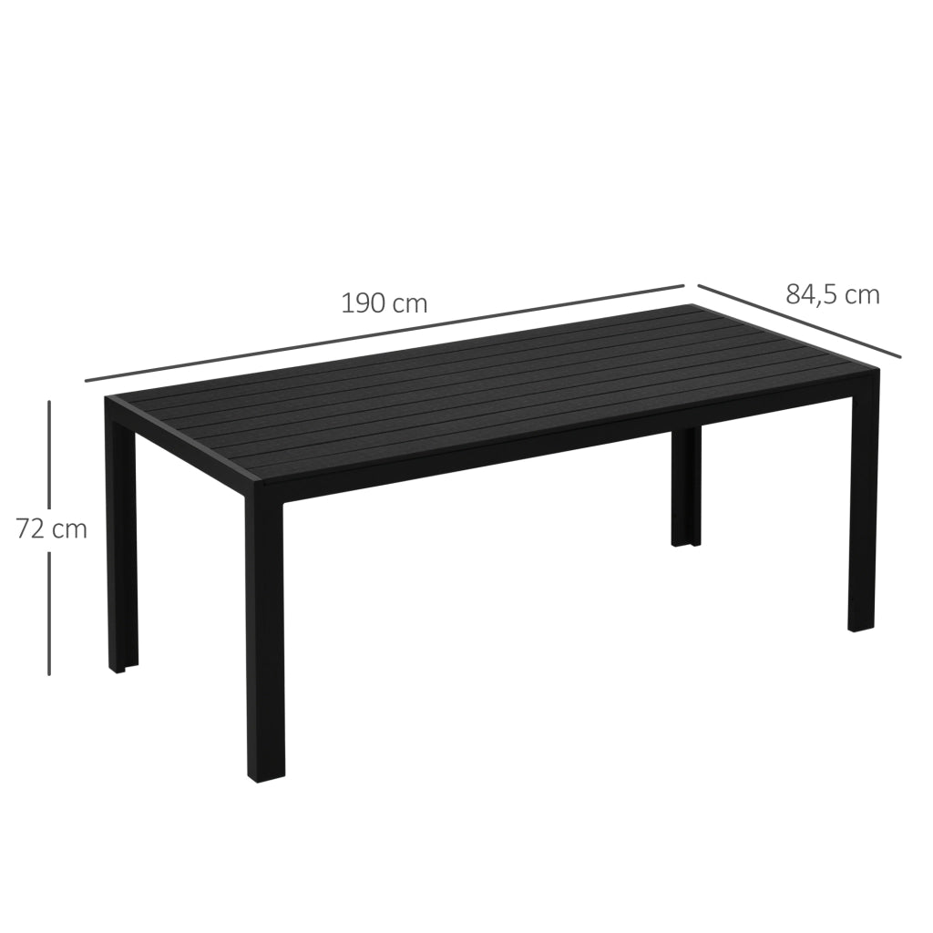 Tavolo da giardino in plastica ¨C Minimal ¨C 190x84.5x72 cm nero effetto legno