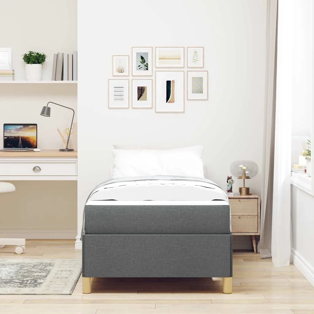 Struttura del letto Grigio scuro 90 x 190 cm Tessuto 3398900