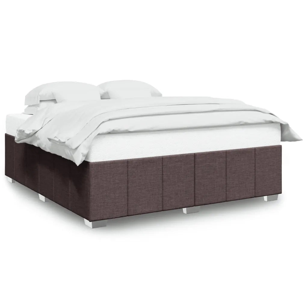 Giroletto senza Materasso Marrone Scuro 200x200 cm in Tessuto 3284863