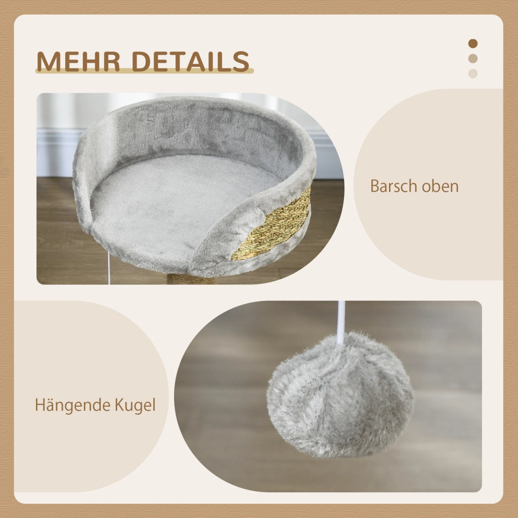 Letto per gatti con albero tiragraffi e cuscino ¨C Minimal ¨C grigio 40x40x49 cm