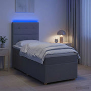 Letto box spring con materasso Grigio Chiaro 90 x 200 cm 3455259
