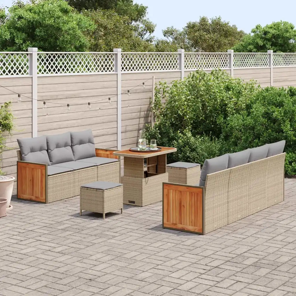 Set Divano da Giardino 13 pcs Beige e Grigio Chiaro polyrattan 3365222