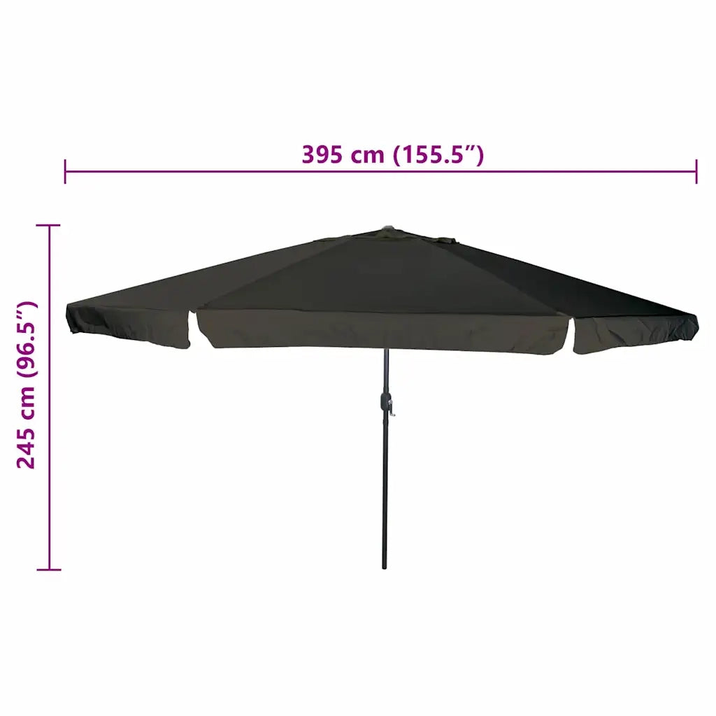 Ombrello da giardino Nero 394 x 394 x 248 cm 42003642
