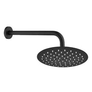 Set doccia nero opaco con braccio 33 cm e soffione tondo 25 cm