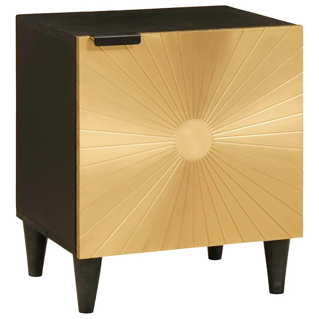 Armadio da Notte 2 pcs Nero e Oro 40 x 33 x 46 cm 4017825