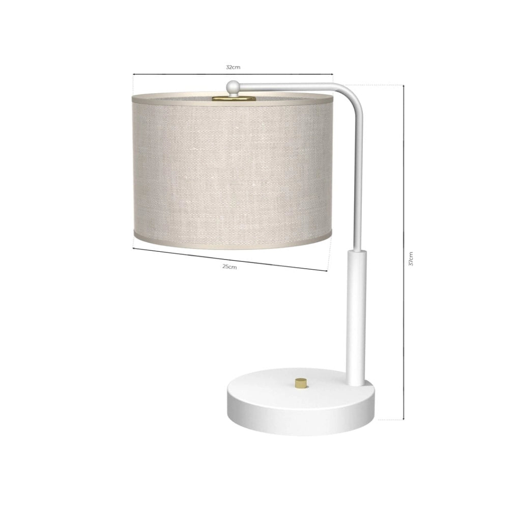Lampada da tavolo LINO lino bianca E27 60W Milagro