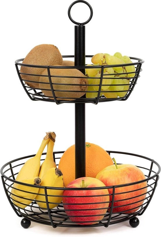 Etagère per frutta - fruttiera stile - 2 piani frutta con gradini.
