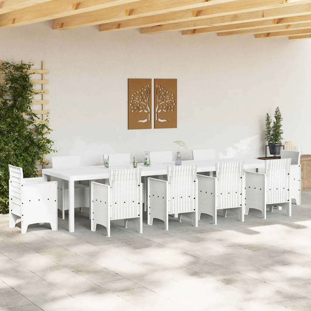 Tavolo da Giardino Bianco 350 x 100 x 74 cm polyrattan