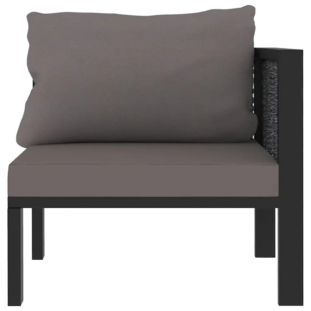 idaXL Divano Angolare Modulare Bracciolo Sinistro Polyrattan Antracite 49396