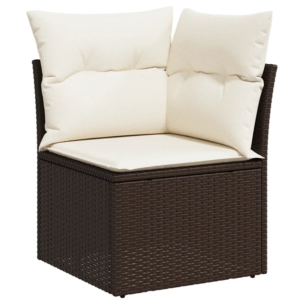Set Divano da Giardino 5 pz con Cuscini Marrone in Polyrattan 3269143