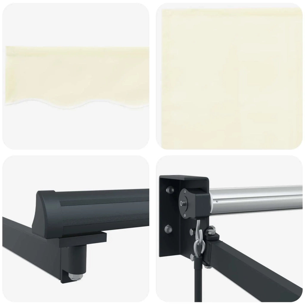 Tenda retrattile manuale con LED Crema e Antracite 3,5 x 2 m 3419380