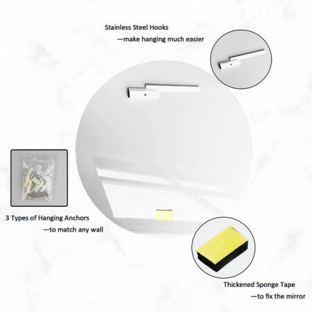 Specchio tondo senza cornice 80 o 90 cm Design Moderno - Dimensione 90 cm 