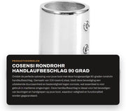 Maniglia di sostegno 90 gradi - Acciaio inossidabile - 25 mm - Hardware da stivale - Resistente allo shock - Duraturo - Accessorio da stivale