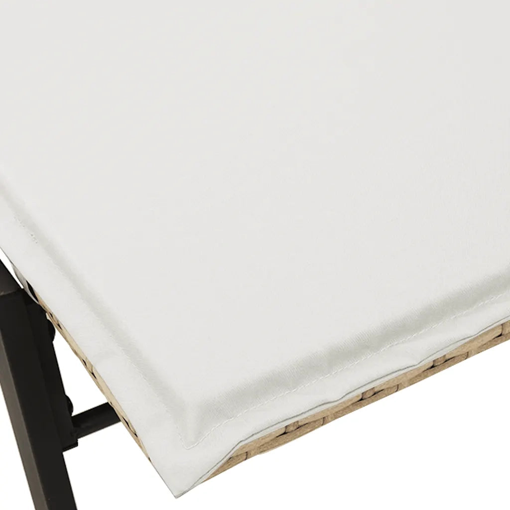 Lettino Prendisole con Cuscini Beige in Polyrattan 4104083