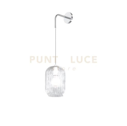 APPLIQUE REGOLABILE CROMO 1 LUCE VETRO TRASPARENTE 1181CR-A-TR