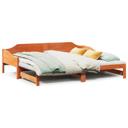 Divano letto | Sof¨¤ letto | Letto singolo con Rotelle senza Materasso Marrone Cera 90x190 cm
