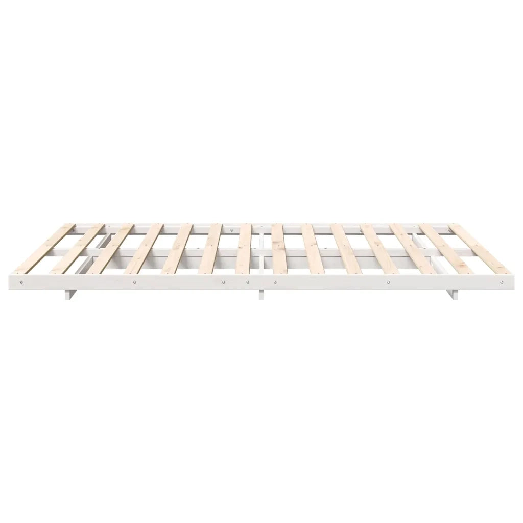 Struttura del letto Bianco 160 x 210 cm Pino massello 873113