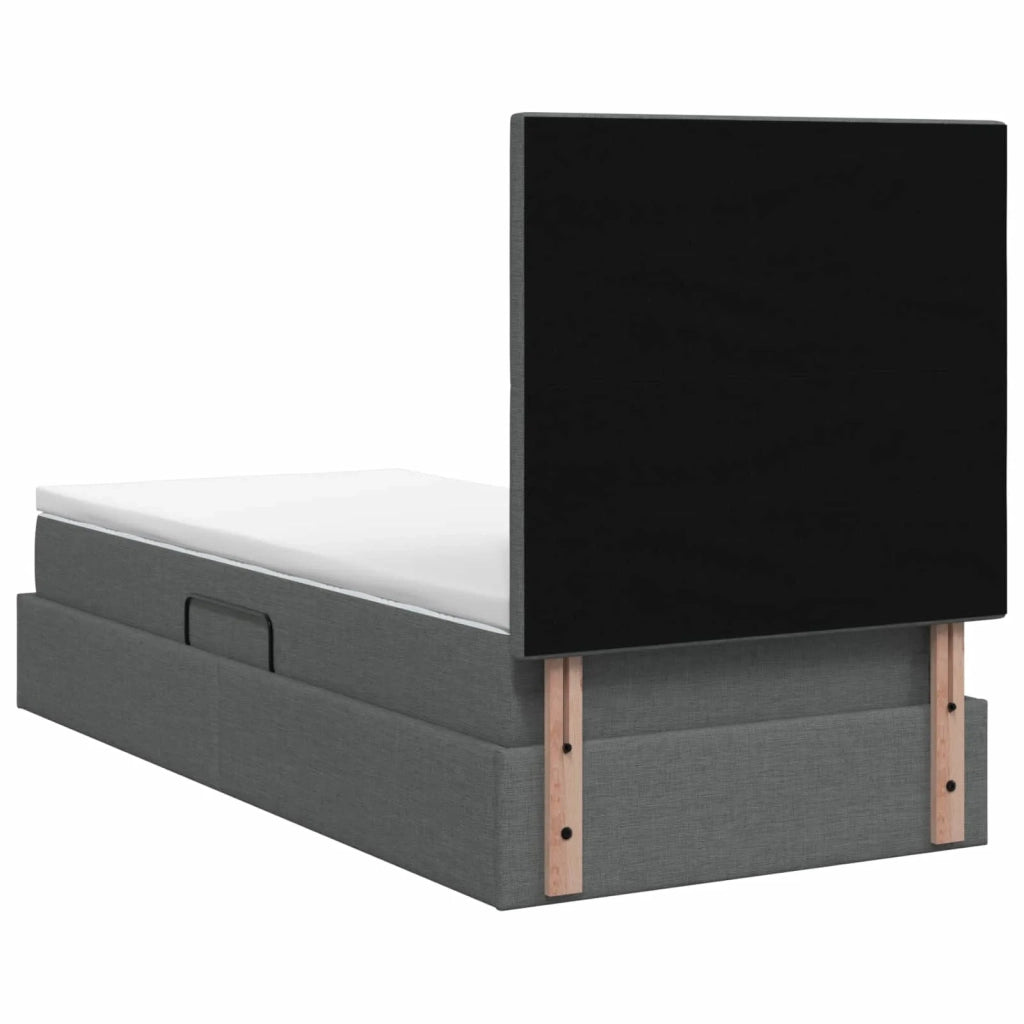 Letto con contenitore LED e materasso Grigio Scuro 90 x 190 cm 3459976