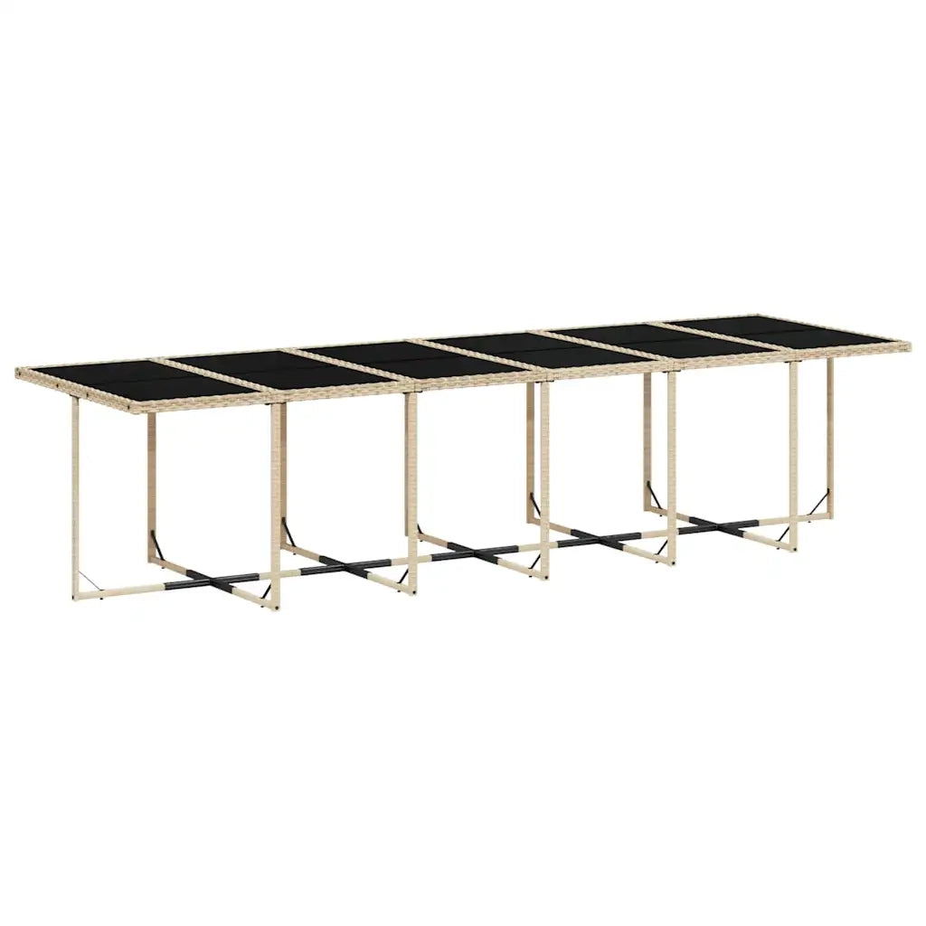 Set da Pranzo da Giardino 17 pz con Cuscini Beige in Polyrattan 3211186