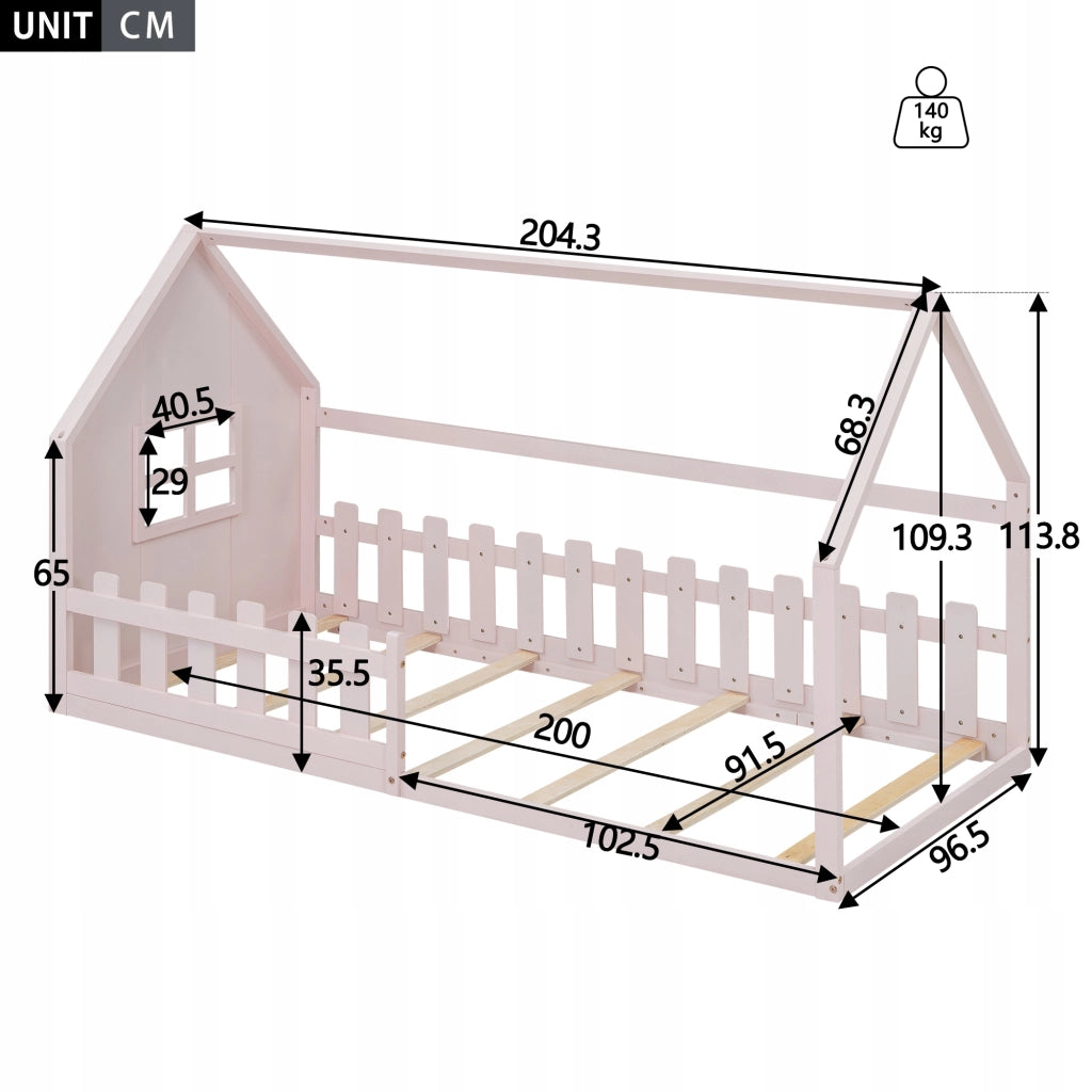 Letto singolo per bambini - Xylo - 90x200 - Rosa