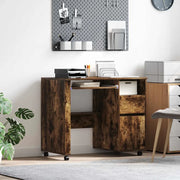 Scrivania con Ruote con cassetto Rovere fumé 91 x 50 x 77 cm 869534