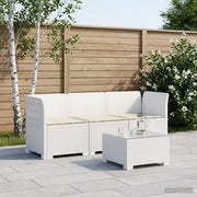 Divano da giardino 3 posti con cuscini in look rattan PP Bianco 3443826