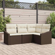 Set di divani con cuscino 4 pcs Marrone polyrattan 3346698