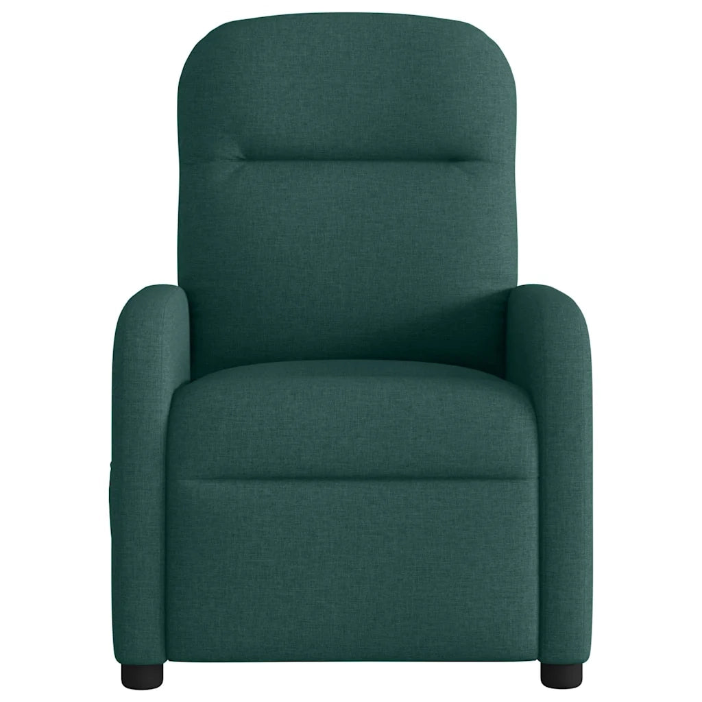 Poltrona Massaggiante Reclinabile Verde Scuro in Tessuto 4015538