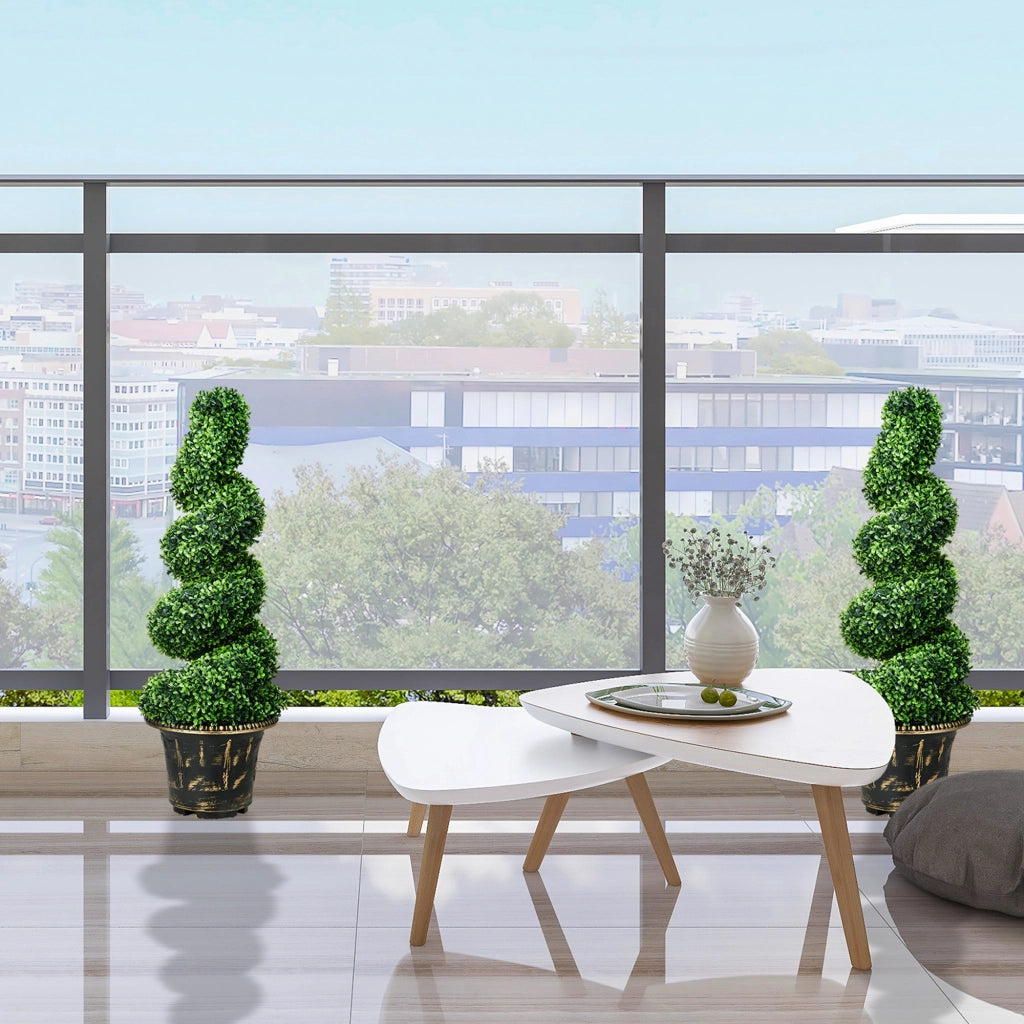 Set Piante Artificiali Buxus Spiraliforme ¨C Minimal ¨C Verde 90 cm