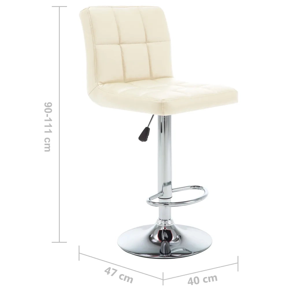 Sgabelli da Bar 2 pz Crema in Similpelle 323637