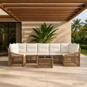 Set Divano da Giardino 8 pz Beige polyrattan 3435948
