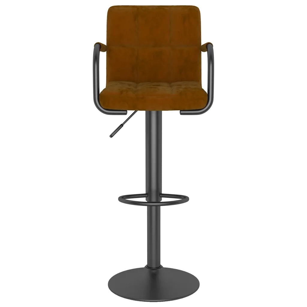 Sgabello da Bar Marrone in Velluto 334646