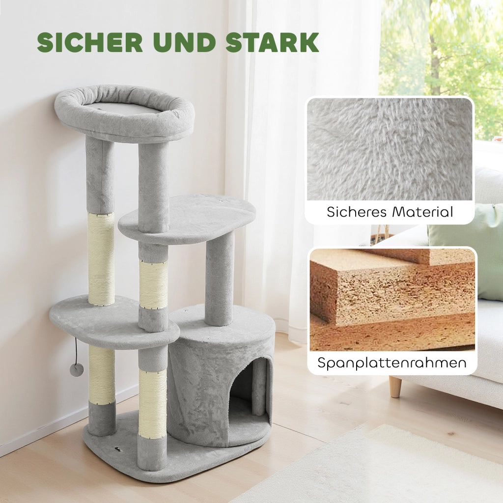 Albero tiragraffi per gatti ¨C Minimal ¨C Grigio chiaro 114 cm