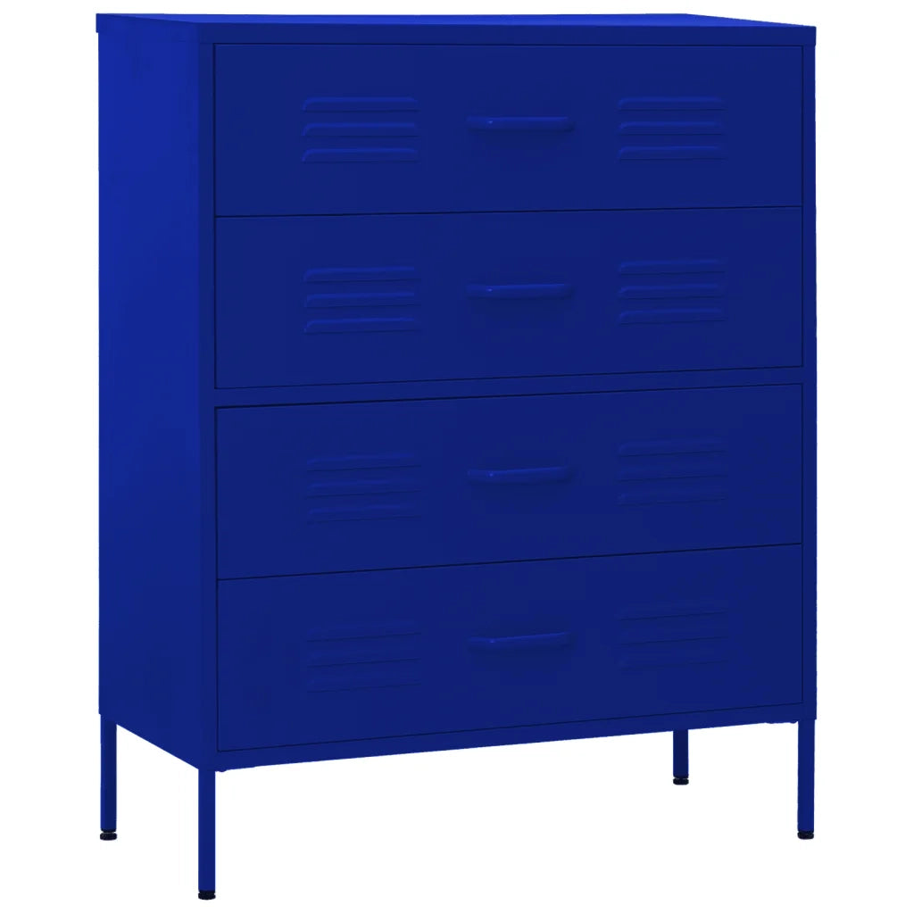 Cassettiera Blu Marino 80x35x101,5 cm in Acciaio CFW8677153