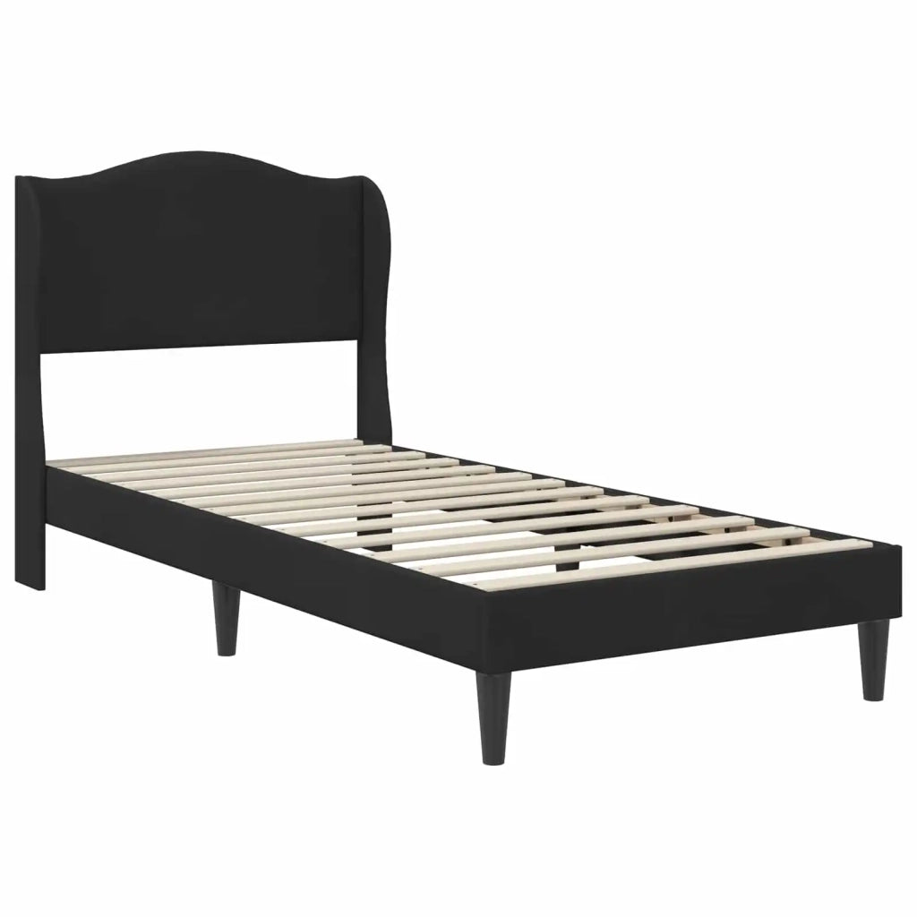 Struttura del letto con testiera-Giroletto Nero 90 x 200 cm Velluto 665730