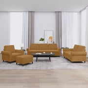Set di Divani 4 pz con Cuscini Marrone in Velluto 3202187