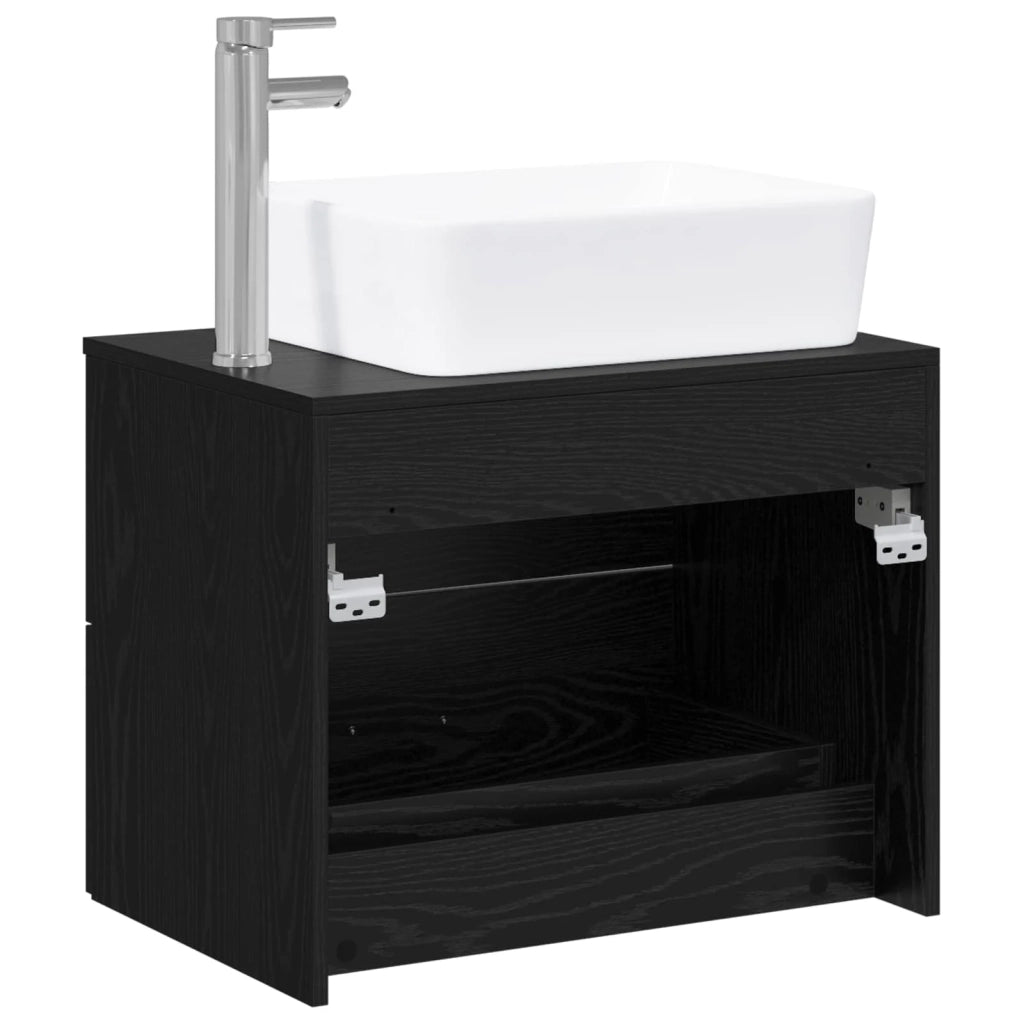 Set di mobili per il bagno Rovere Nero Legno ingegnerizzato 3404391