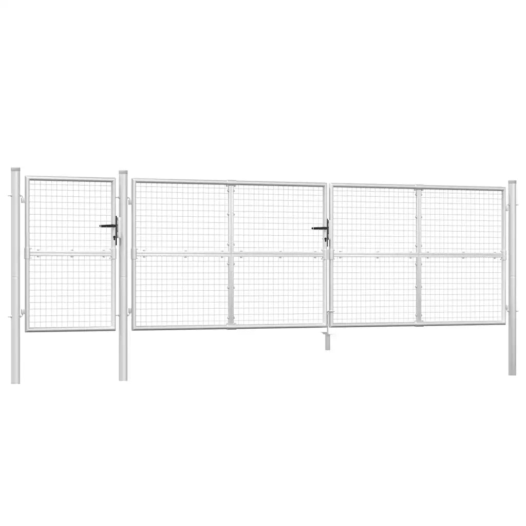 Cancello da Giardino in Rete Argento 500x125 cm in Acciaio Zincato 154558