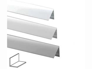 PROFILO ANGOLI UGUALI IN ALLUMINIO- - mm.20x20 mt.2 bianco - 5 pezzi