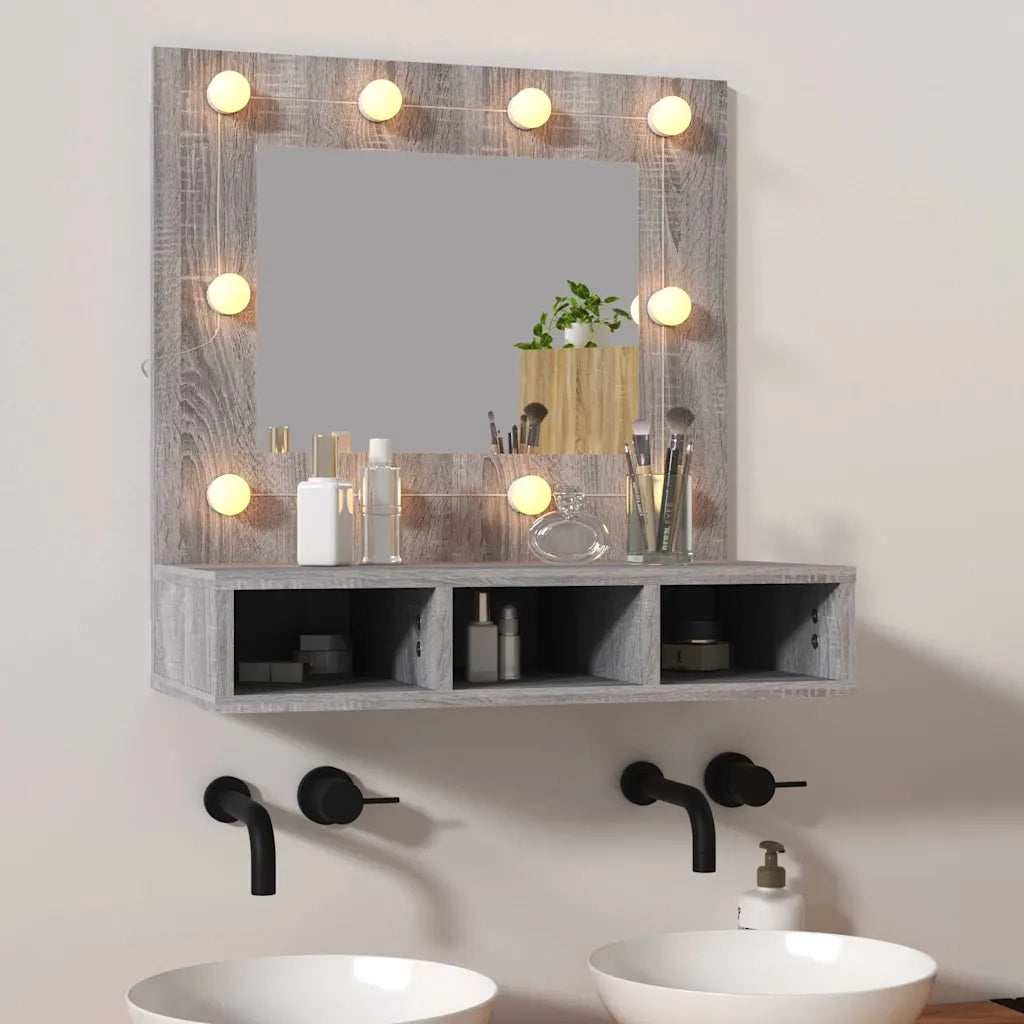 Mobile a Specchio | Armadio da bagno con LED Grigio Sonoma 60x31,5x62 cm