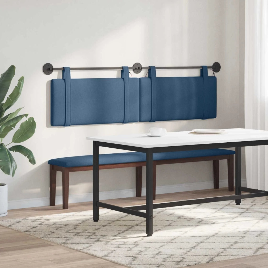 Testiera | Testata sospesa Con luce LED Blu Tessuto