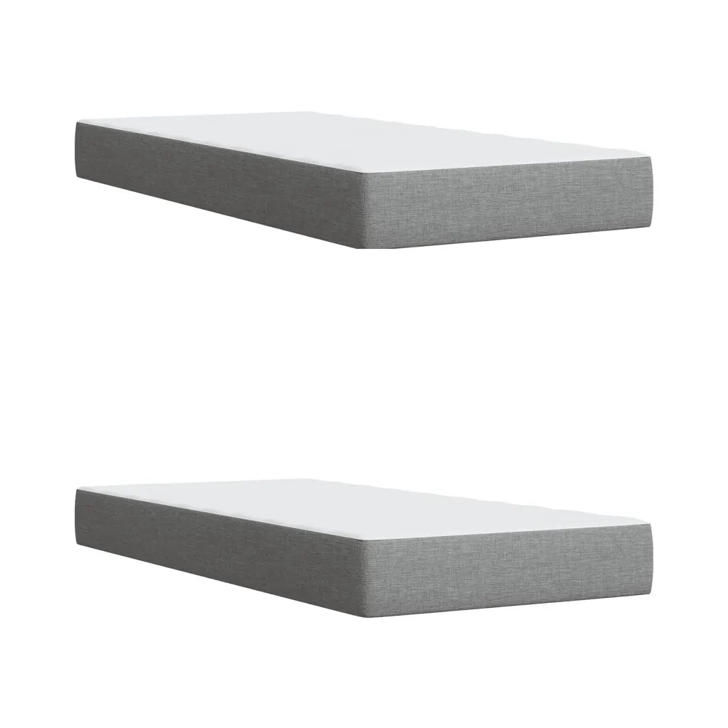 Giroletto a Molle con Materasso Grigio Chiaro 200x200cm Tessuto 3290588