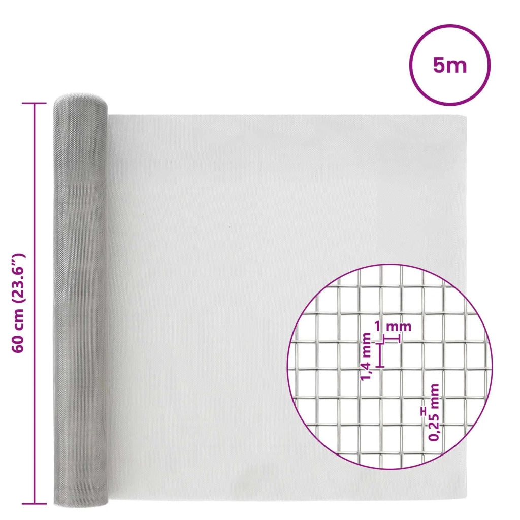 Rete per schermatura 60 x 500 cm 18 Mesh Argento 42039614