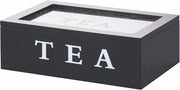 Theedoos eleganti con 6 cassette - Pratico e Stilistico - Nero