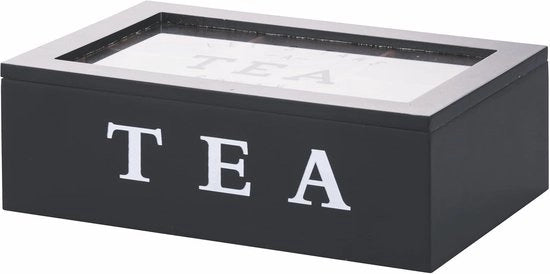 Theedoos eleganti con 6 cassette - Pratico e Stilistico - Nero