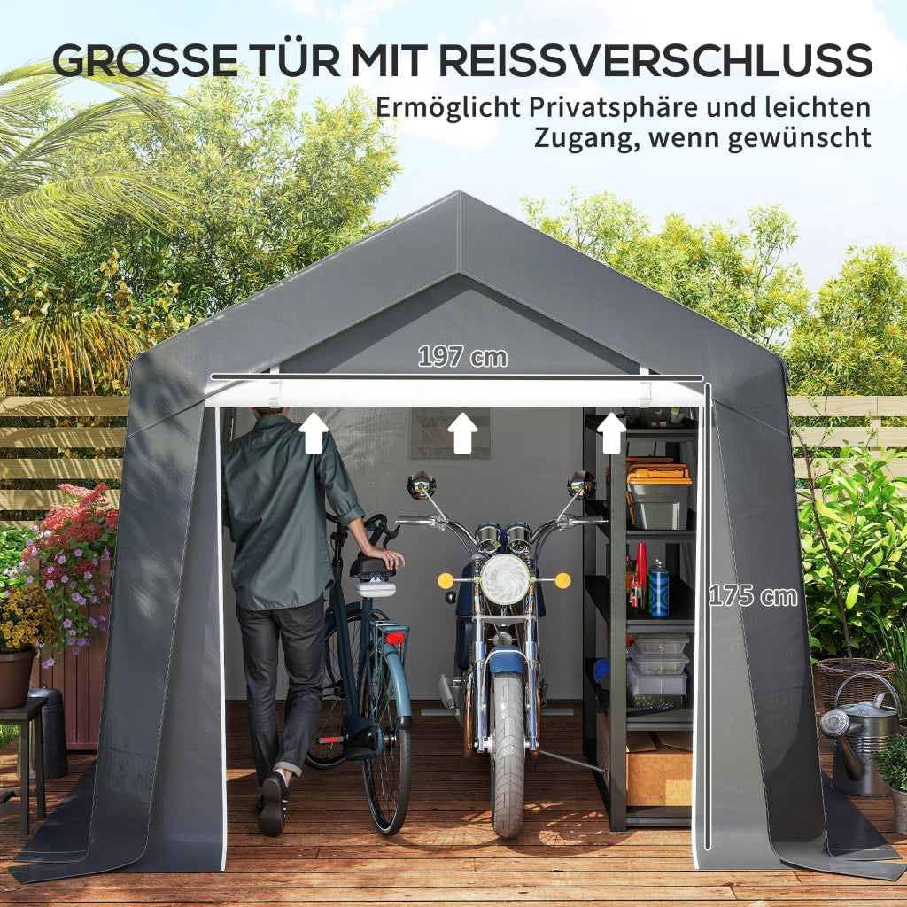Tenda Garage 3x3 m ¨C zephmum ¨C Dark Grey con Rolltuer e Finestra di Ventilazione