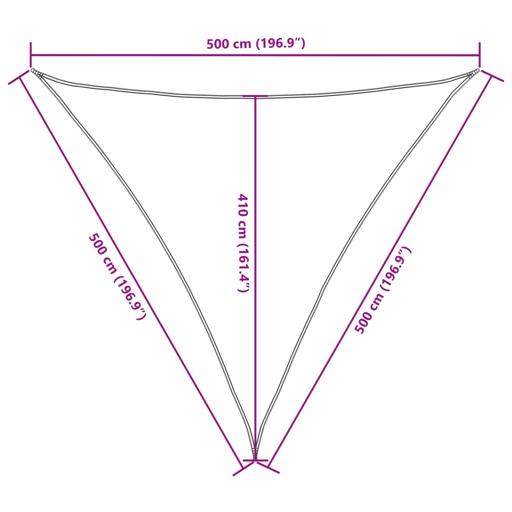 Parasole a Vela Oxford Triangolare 5x5x5 m Beige 42296