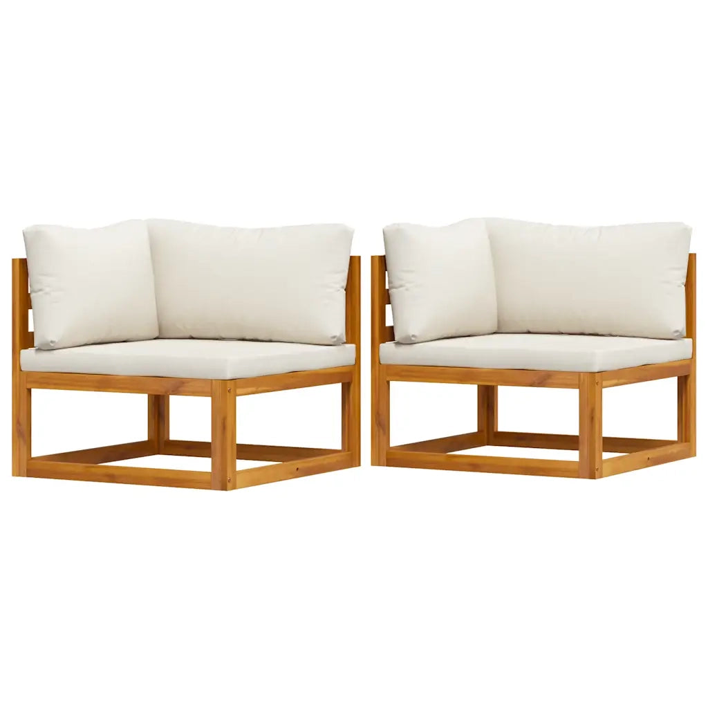 Divani Modulari Angolari 2 pz con Cuscino Bianco Crema